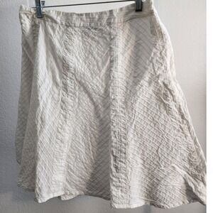 GAP Women's White Textured Cotton A-Line Skirt Size 16